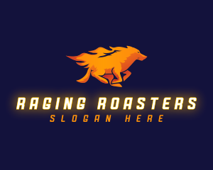 Raging - Fire Wolf Canine logo design