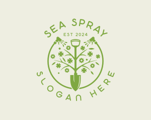 Hose Spray Yard Shovel logo design