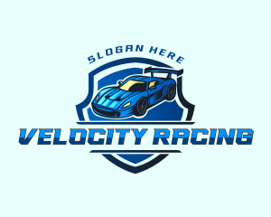 Shield Race Car logo design