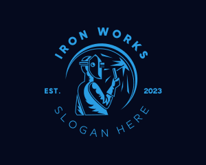 Iron - Welding Spark Steelwork logo design