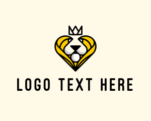 Gold - Royal Lion Heart logo design
