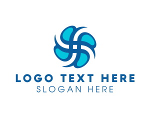 Wind Energy - Modern  Air Propeller logo design