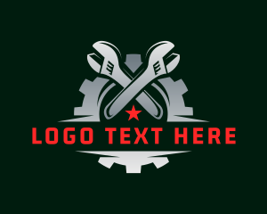 Badge - Engine Gear Wrench Repair logo design