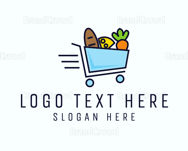 Fast Grocery Cart Logo