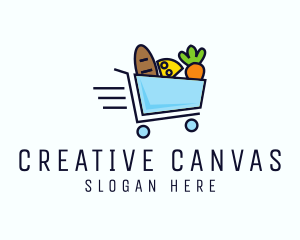 Illustration - Fast Grocery Cart logo design