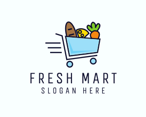 Supermarket - Fast Grocery Cart logo design
