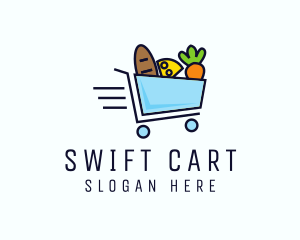 Fast Grocery Cart logo design