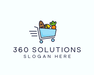 Fast Grocery Cart logo design