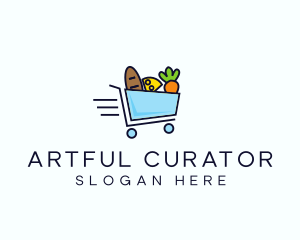 Fast Grocery Cart logo design