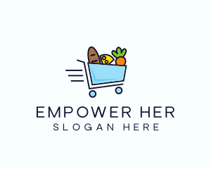 Fast Grocery Cart logo design