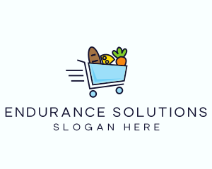 Fast Grocery Cart logo design