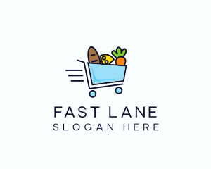 Fast Grocery Cart logo design