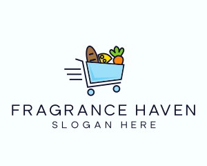 Fast Grocery Cart logo design