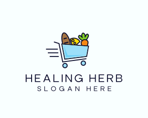 Fast Grocery Cart logo design