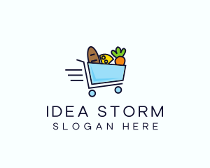 Fast Grocery Cart logo design