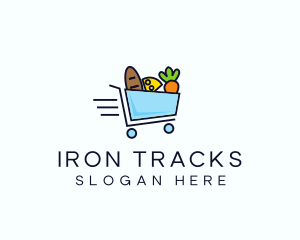 Fast Grocery Cart logo design