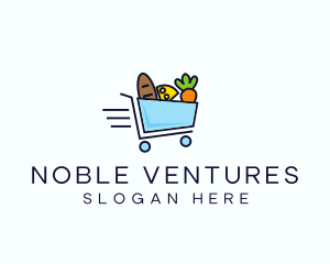 Fast Grocery Cart logo design