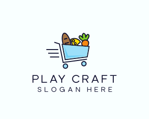 Fast Grocery Cart logo design