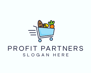 Fast Grocery Cart logo design