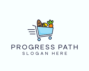 Fast Grocery Cart logo design