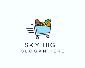 Fast Grocery Cart logo design