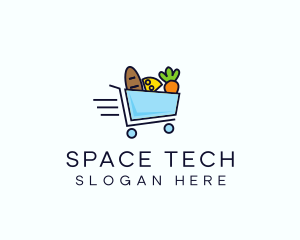 Fast Grocery Cart logo design