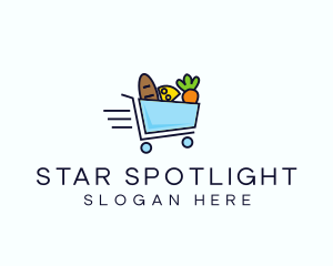 Fast Grocery Cart logo design