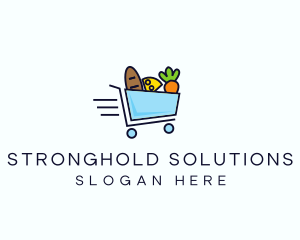 Fast Grocery Cart logo design