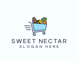 Fast Grocery Cart logo design