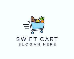 Fast Grocery Cart logo design