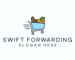 Fast Grocery Cart logo design