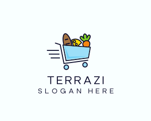 Fast Grocery Cart logo design