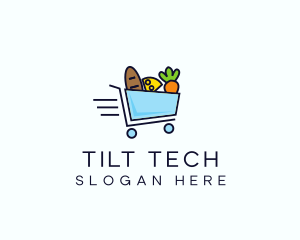 Fast Grocery Cart logo design