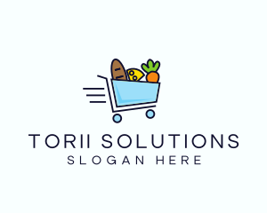 Fast Grocery Cart logo design