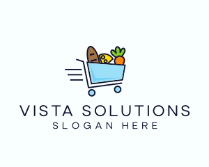 Fast Grocery Cart logo design