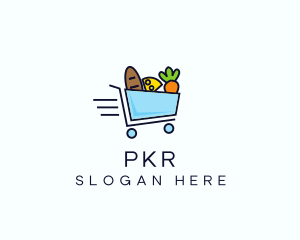 Fast Grocery Cart logo design