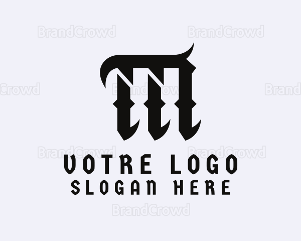 Tattoo Artist Calligraphy Letter Logo