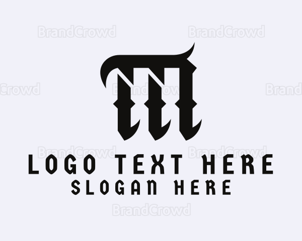 Tattoo Artist Calligraphy Letter Logo