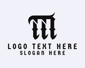 Biker - Tattoo Artist Calligraphy Letter logo design