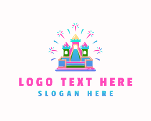 Theme Park - Castle Slide Inflatable logo design