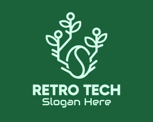 Organic Coffee Bean Tech logo design