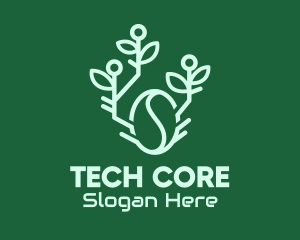 Organic Coffee Bean Tech logo design