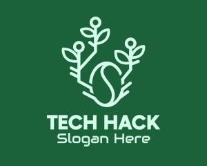 Organic Coffee Bean Tech logo design