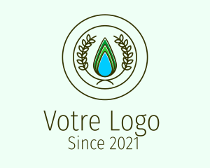 Dew - Organic Wreath Badge logo design
