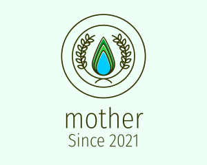 Oil - Organic Wreath Badge logo design