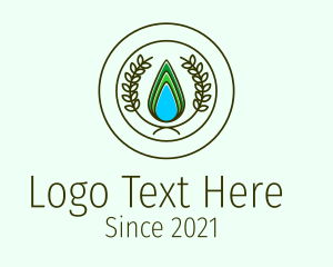 Drop - Organic Wreath Badge logo design