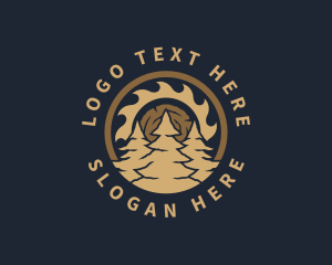 Log - Lumber Saw Blade Woodworking logo design