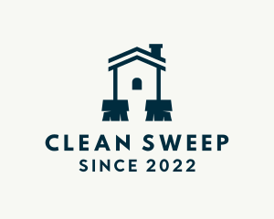 House Property Broom Cleaning  logo design