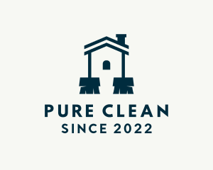 House Property Broom Cleaning  logo design