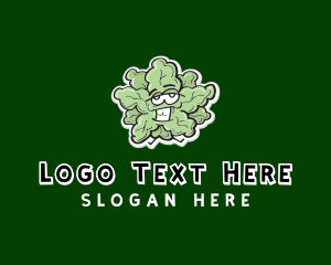 Marijuana - Cartoon Vegetable Lettuce logo design